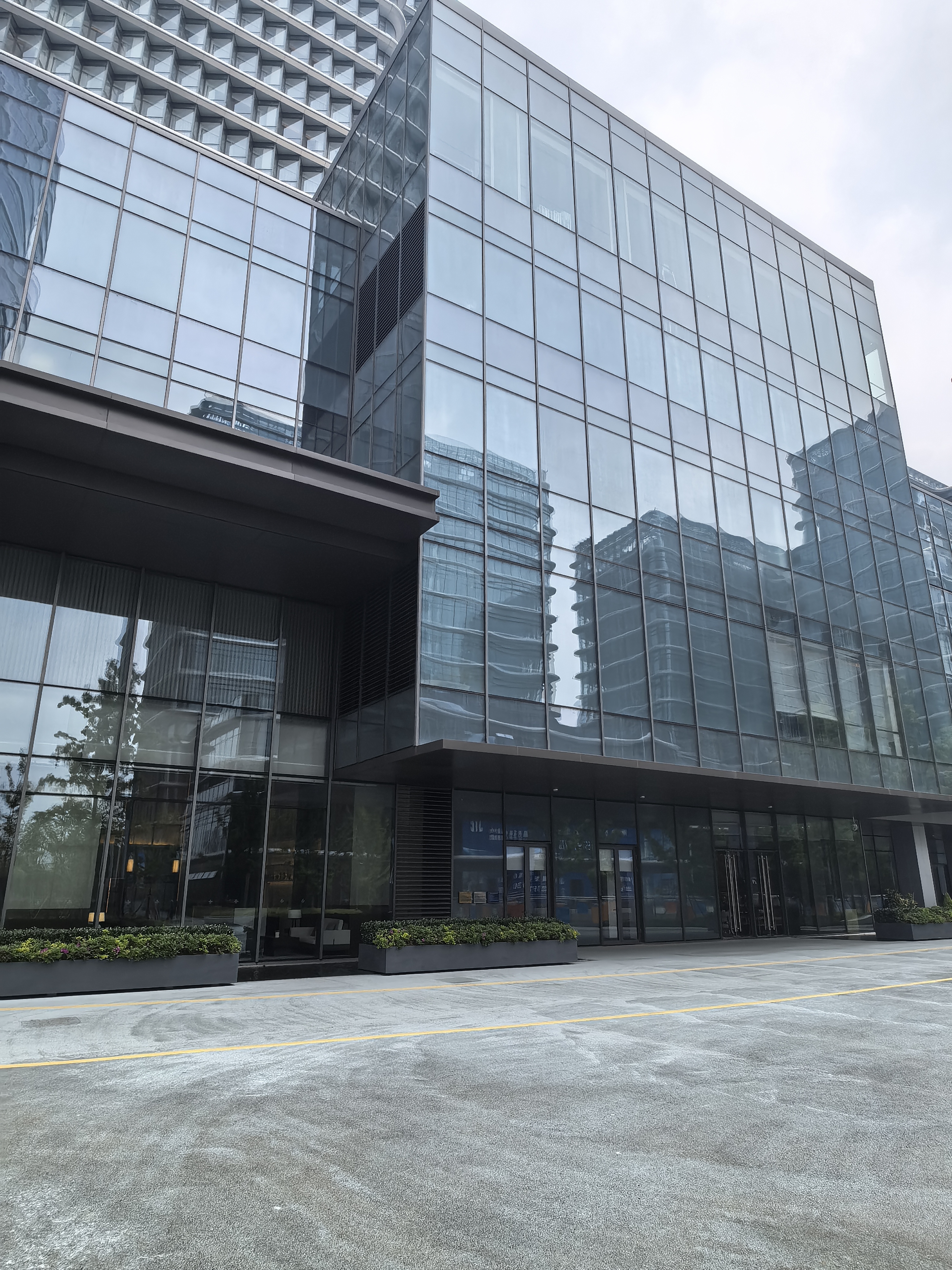 Office Building Glass Curtain Wall Construction Project